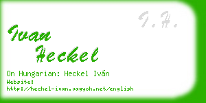 ivan heckel business card
